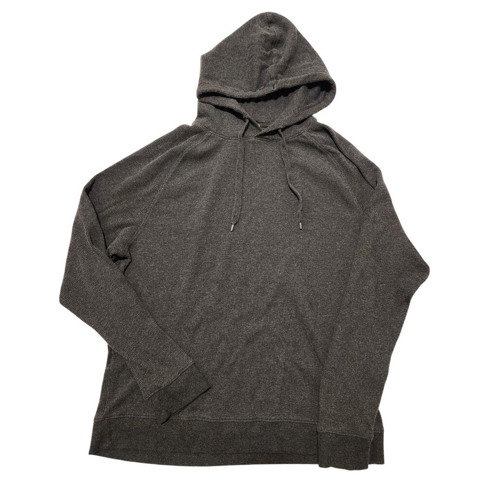 Slate & Stone Mens Gray Waffle Knit Thermal Hoodie Sweatshirt XL
